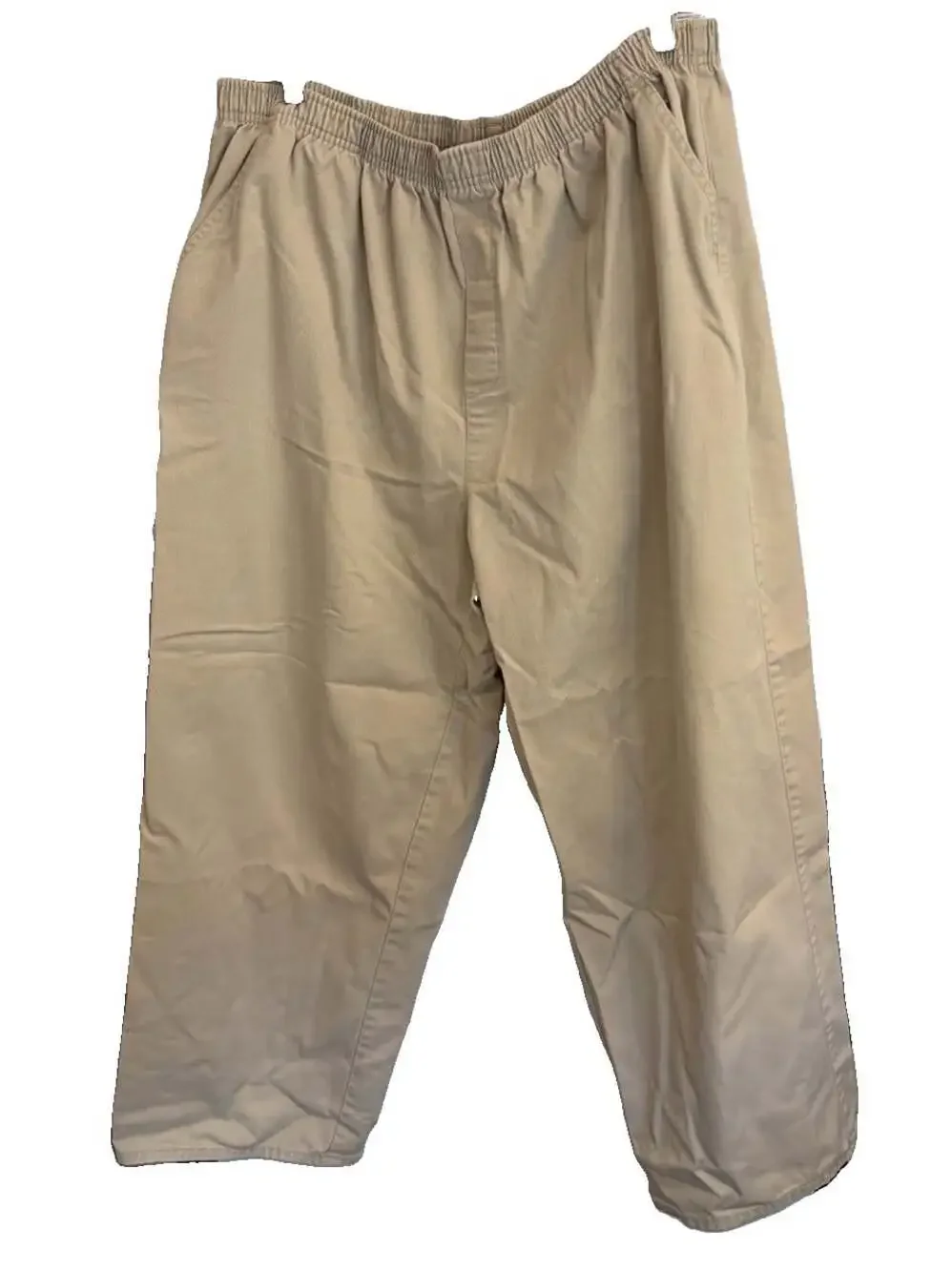 Coldwater Creek Womens Beige Elastic Waist Straight Leg Pants 20W/ W34”/L24”
